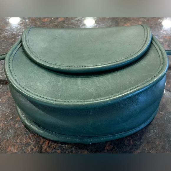 COACH Vintage Casey Bag Leather Crossbody Handbag Dark Emerald Green 80s / 90s - Picture 10 of 14